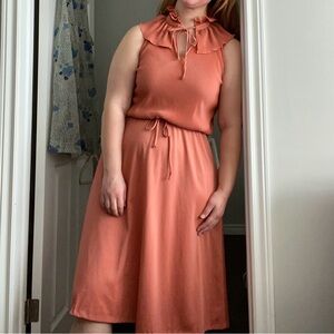 Vintage peach coloured dress from junior petites Algo-Ettes